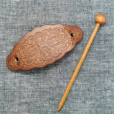 FLORAL TOTEM PAINTED FAUX LEATHER HAIR STICK_CWAHA6383