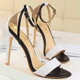 COLOR MATCHING OPEN TOE HOLLOW STILETTO HEELS_CWSHH0041