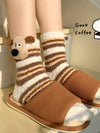 Cute Puppy Fleece 3D Slouchy Floor Socks_Cwms03223