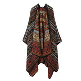 LINE PATTERN SCARF THICKENED KNITTED CAPE SHAWL_CWASC2262