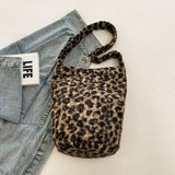 Winter Leopard Print Shoulder Bag Bucket Plush Bag_Cwab3973