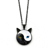 Yinyang Tai Chi Cat Time Gem Necklace_Cwaje0706