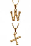 FASHION TEXTURE ALPHABET INITIAL NECKLACE_CWAJE223