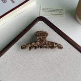 COFFEE BROWN ACETATE LARGE PAINTER STYLE HAIR CLAW_CWAHA6016