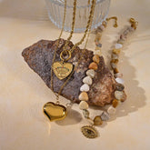 DURABLE STEEL HEART NECKLACE WITH EVIL EYE STONE_CWMM8822