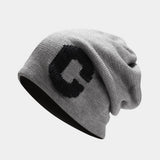LARGE HEAD CIRCUMFERENCE C LETTERLOOSE KNITTED HAT_CWAH2075