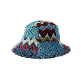 Cwah2213_Ethnic Retro Color Matching Knitted Bucket Hat