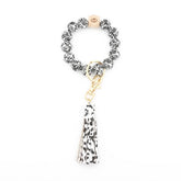 TASSEL LATTICE WOODEN BEAD KEYCHAIN_CWMM1325