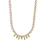 ELEGANT DYED STONE NECKLACE WITH PEARL TASSELS_CWMM8819