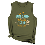 Wome Casual Loose Fit Tank Top, Minimal Style_Cwttsl0418