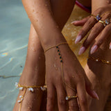 LUXURY GREEN ZIRCON FINGER CHAIN 18K GOLD STEEL_CWAJE4840