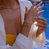 18K GOLD PINK ZIRCON ROUND BRACELET NO FADE_CWAJE4713