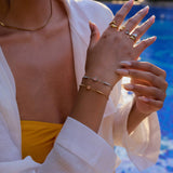 18K GOLD PINK ZIRCON ROUND BRACELET NO FADE_CWAJE4713