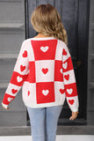 Valentines Day Heart-Shaped Knitted Cardigan
