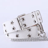 Cwabe0871_Double Row Star Eyelet Hollow Punk Belt