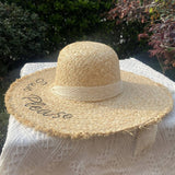 SUMMER LITERARY FUR EDGED SUN HAT_CWAH3396