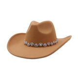 Western Ethnic Felt Cowboy Fedora Hat_Cwah04373