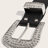 PUNK STYLE RIVET RHINESTONE BELT_CWABE0264