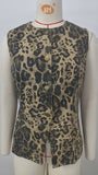 Washed American Retro Leopard Print Denim Set