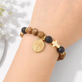 CROSS WOODEN BEADS RETRO SIMPLE BRACELET_CWAJE2104