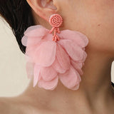 HANDMADE FABRIC TASSEL EARRINGS BOLD STATEMENT_CWMM6156
