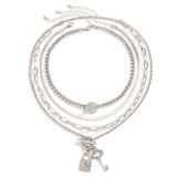 SNAKE BONE CHAIN VINTAGE KEY BRACELET NECKLACE_CWAJE1148