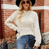 Solid Color Fashion Long-Sleeved Pullover Sweater