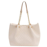 Women Solid Color Plaid Tote Bag_Cwab1594