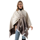 Wear Scarf Knitted Side Strap Shawl Cape_Cwasc2254