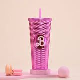 DOUBLE LAYER PORTABLE PLASTIC STRAW DIAMOND CUP_CWMM0978