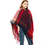 THICK TASSEL COLOR MATCHING PULLOVER CAPE SHAWL_CWASC1206