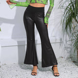 Stretch Slim-Fit Splicing Wide Leg Flared Pants