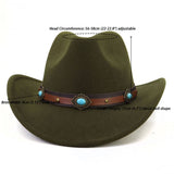 Turquoise Trim Western Cowboy Hat For Women_Cwah0688