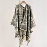 All-Season Warm Shawl Women Thick Poncho Cape_Cwocasl00081