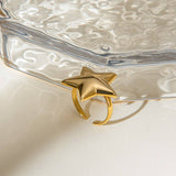 SIMPLE AND HIGH END FIVE POINTED STAR OPEN RING_CWAJE1879