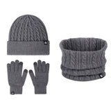 Winter Warm Ear Protection Knitted Gloves Set_Cwmm2873