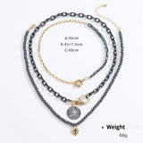 Womens Stacking Necklace Snake Cross Pendant