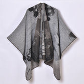 CASUAL THICKENED JACQUARD SLIT SHAWL_CWASC0953