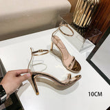 Transparent Buckle Sandals Heels