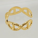Titanium Cutout Adjustable Stainless Steel Ring