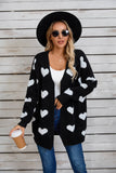 Valentines Day Color Contrast Love Cardigan