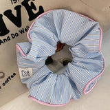 CREAM CONTRAST STRIPED HAIR TIE_CWAHA1077