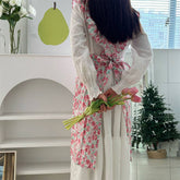 PURE COTTON RUFFLED FLORAL HANDMADE APRON_CWMM5805