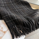 Chic Plaid Tassel Scarf Soft Cashmere Feel Wrap_ Cwasc03271