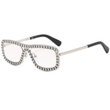 MODERN LUXE RHINESTONE METAL SUNGLASSES FOR WOMEN_CWASG1182
