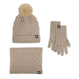 Winter Warm Wool Hat Scarf Gloves Three-Piece Set_Cwmm2774