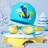 KIDS HD ANTI FOG SWIM GOGGLES CAP CUTE STYLE_CWMM6644