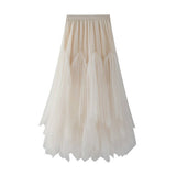 IRREGULAR PLEATED TULLE MIDI SKIRT WITH VOLUME_CWBMS0383
