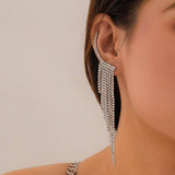 FRENCH STYLE TASSEL RHINESTONE EARRINGS_CWAJE1140