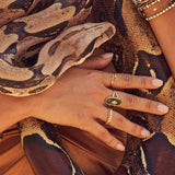 STAINLESS STEEL SNAKE NATURAL STONE RINGS_CWAJE0628
